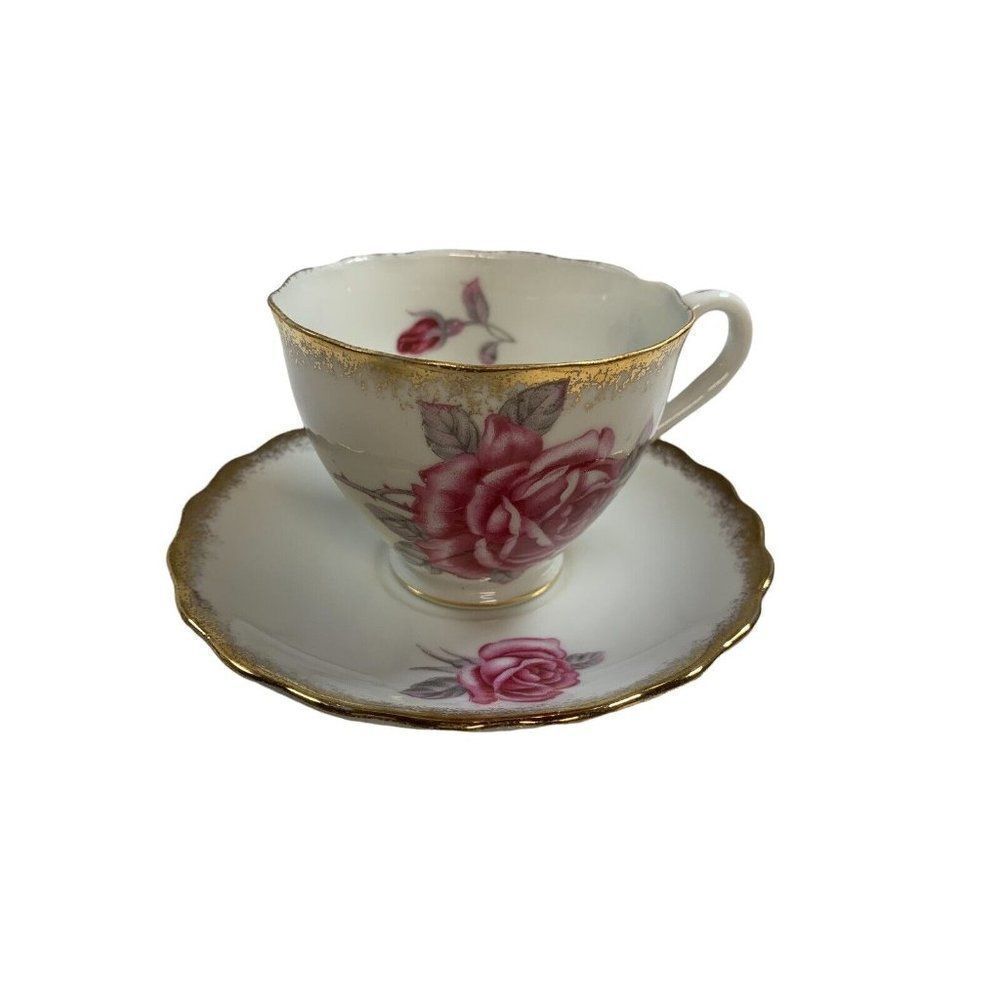 Vintage Royal Standard Cabbage Pink "Orleans Rose" teacup and saucer Japan